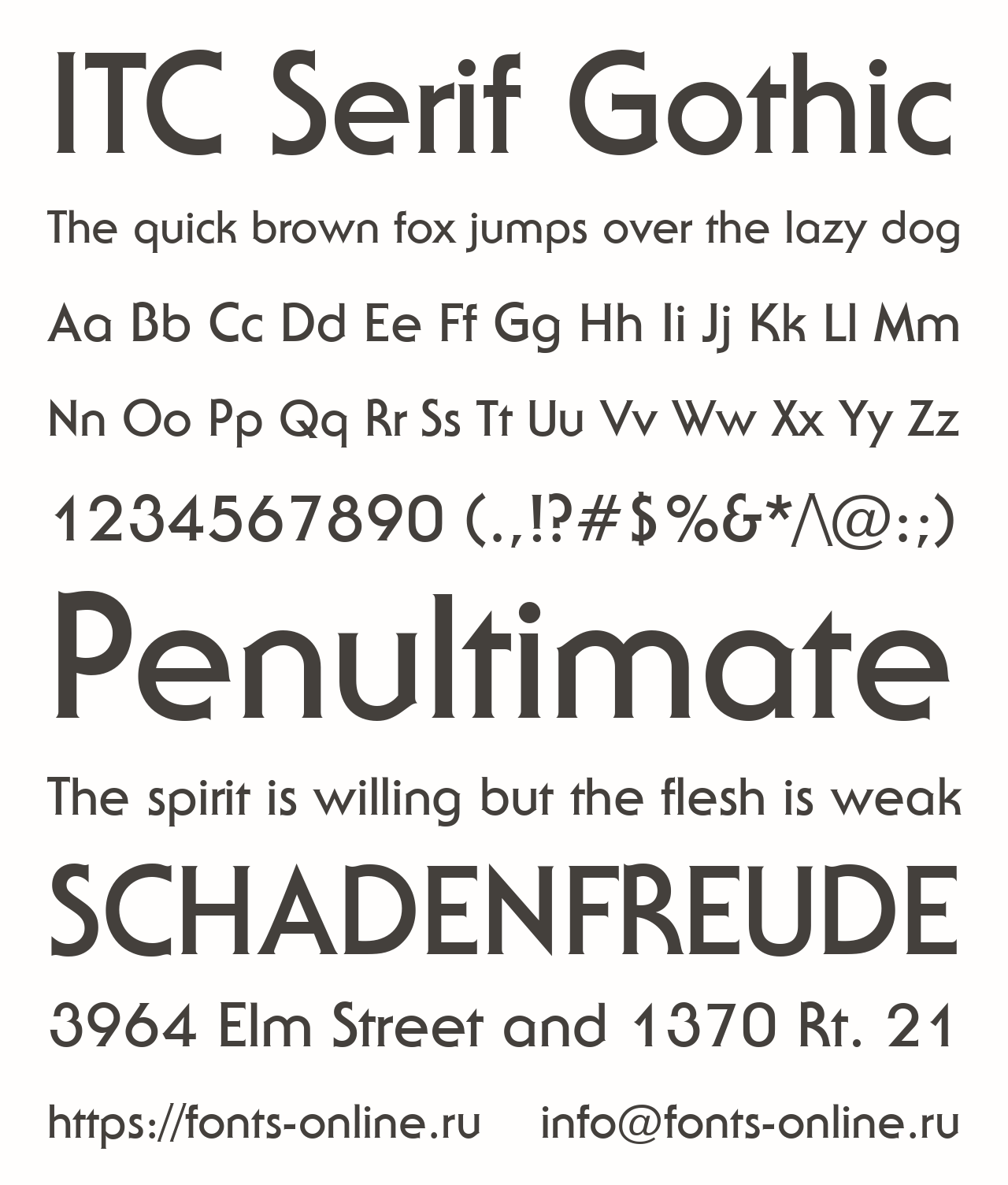 ITC Serif Gothic Free Font Download